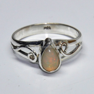 Anillos de Plata de Ley 925 al por mayor, joyería hecha a mano de ópalo Etíope para mujer, anillo Chapado en plata de último diseño - Product Image 3