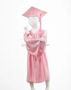 Jardim de Infância Unisex Personalizado Brilhante Rosa graduação vestido com cap uniforme escolar