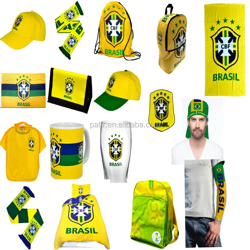 Fans de coupe de football, écharpe de championnat du monde, casquette de baseball, articles de football, cadeaux, souvenir du brésil
