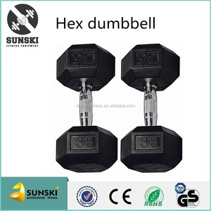 New high quality rubber gum dumbbell hex set, barbell color coated hexagonal dumbbell - Product Image 5