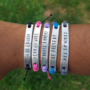 Reminder Bracelet <strong>I</strong> Message <strong>I</strong> <strong>Am</strong> <strong>Enough</strong> Girl's Empowerment Bracelet Women's Inspirational Jewelry - Product Image 2