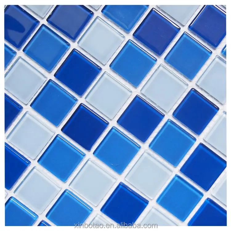 الكلاسيكية شائعة الاستخدام زجاج أزرق اللون فسيفساء بلاط حمام السباحة