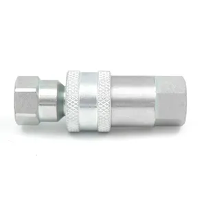 1/4 inch BSP NPT series A poppet shut-off valves in both socket and plug hydraulic quick coupler