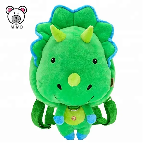 Baby Walking Safety Anti失われたPlush Green Dragon Backpack Custom OEM Cute Stuffed Animal Soft Plush Kids School Bags Backpack