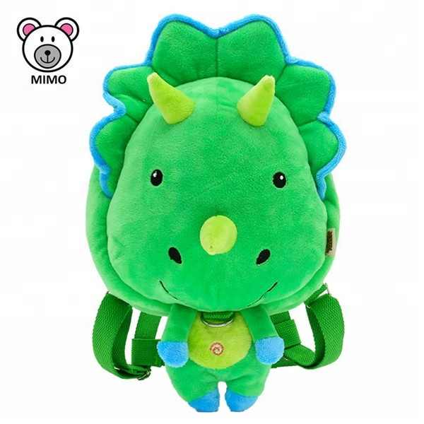 Baby Walking Safety Anti-lost Plush Green Dragon Backpack Custom