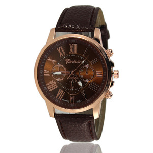 <span class=keywords><strong>Orologi</strong></span> Geneva di Alta Gamma 2017 per Uomo e <span class=keywords><strong>Donna</strong></span>, Orologio Casual con Numeri Romani, Cinturino in Pelle PU, Orologio da Polso al Quarzo - Product Image 2