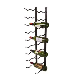 18 Bottle Floor To Ceiling Decorative Tall Metal Wall Mounted Wine Rack