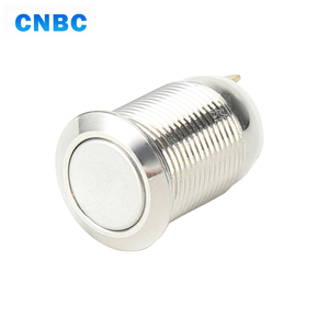Mini timbre de cabeza plana de 12mm de diámetro, interruptor momentáneo de metal con clavijas de terminales - Product Image 2