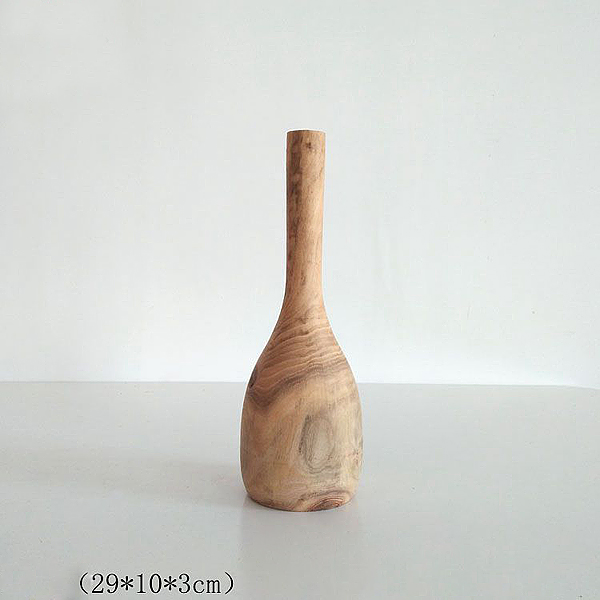 Горячая Распродажа 2019 оптовая продажа Современная декоративная деревянная ваза с длинным горлом среднего размера 14*38 см