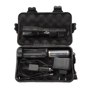 High Powerful LED Zoomable G700 Flashlight Torch with 18650 Battery Charger Flashlight Gift Box