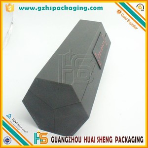 Branded negro hexagonal forma cartón caja de regalo para envases la extensión del pelo - Product Image 1