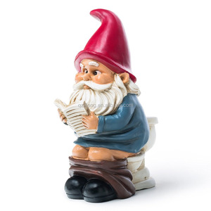 Take a Seat and Read <strong>Funny</strong> Garden <strong>Gnome</strong> on Throne Figure Figurine Home Decoration Artificial Hand Making <strong>Gnome</strong>,resin Colorful - Product Image 2