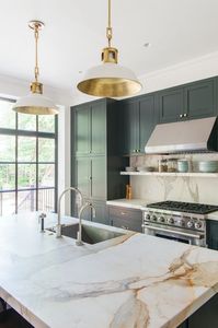 Moisture-proof E1 <strong>Board</strong> Dark Green <strong>Kitchen</strong> <strong>Cabinets</strong>