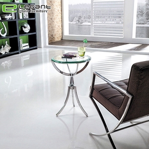 <span class=keywords><strong>Mesa</strong></span> de <span class=keywords><strong>Centro</strong></span> Convertible de Dos Niveles de Vidrio <span class=keywords><strong>Transparente</strong></span> con Base de Acero Inoxidable - Product Image 5