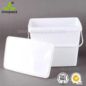1 gallon square plastic powder bucket rectangular washing powder container 4 Liter for laundry detergent