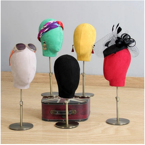 XINJI Đầy Màu Sắc Nhung Heads Mannequin Head Mô Hình Cho Glass Wig Hat Headpieces Trang Sức Hiển Thị - Product Image 3