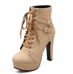 Botines informales de tacón grueso para <span class=keywords><strong>mujer</strong></span>, botines de tacón alto impermeables de 43 tallas, up-0581r, venta al por mayor - Product Image 2