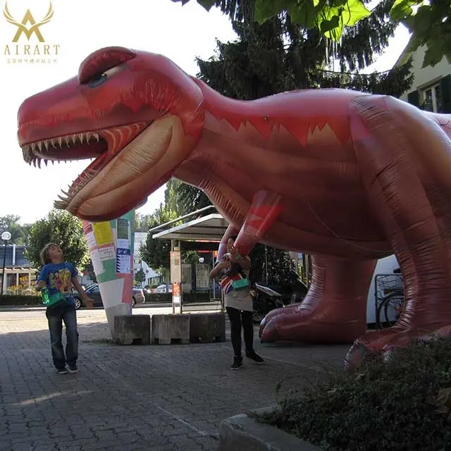 A02 PVC fireproofed 3m/5m inflatable dinosaur red dragon balloon park background openning outdoor decoration