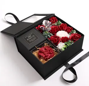 Decoration Cardboard Gift Bouquet Packaging Soap Rose Set Box High Quality Paper Cans With Good Price Fresh Flower Garlands