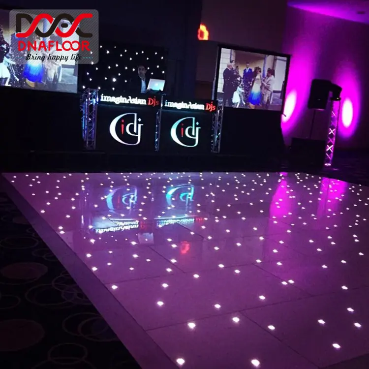 Mundo venta super slim acrílico led estrellado brillo Polo alfombrilla de baile iluminado de baile