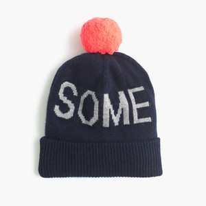 Garçon 38% Viscose 35% Nylon 22% Laine 5% Alpaga Intarsia Tricoté <span class=keywords><strong>Bonnet</strong></span> (Chapeau) Doublure Pom Pom Hiver Extérieur Tricoté pour Enfants - Product Image 2