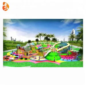 Nieuw Product Grote Kinderen Pretpark Outdoor Speeltoestellen Met Klimmen/Swing/Dia/Trampoline