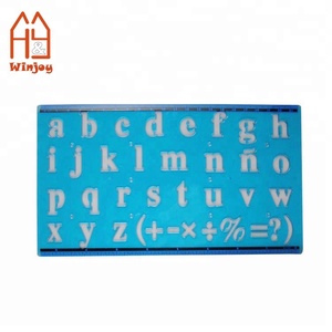 <span class=keywords><strong>Pochoir</strong></span> de dessin personnalisé en plastique, pour dessin avec <span class=keywords><strong>lettres</strong></span> et chiffres, utilisation au bureau et à l'école - Product Image 3