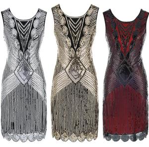 Ecowalson ชุดเดรสผู้หญิงสไตล์1920s, ชุดเดรสสไตล์ Gatsby ประดับเลื่อมสไตล์หอยเชลล์ - Product Image 6