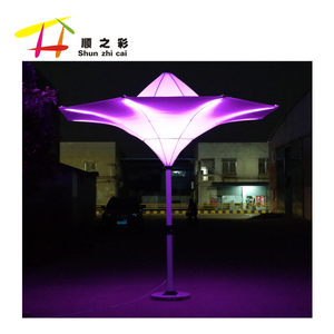 Promoción al por mayor muebles comerciales únicos paraguas de tulipán con luz LED paraguas de control remoto de aluminio resistente grande - Product Image 5