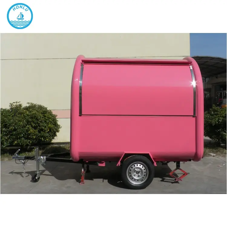 الوردي طوي عربة عربة الطعام موقد غاز فرن القهوة يمكن عربة مقطورة الغذاء المحمول