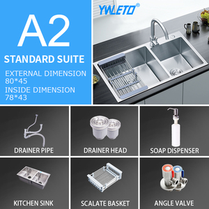 Yeleto phụ kiện nhà bếp Set thép không gỉ bồn rửa nhà bếp, vòi nước, bồn rửa cống - Product Image 3