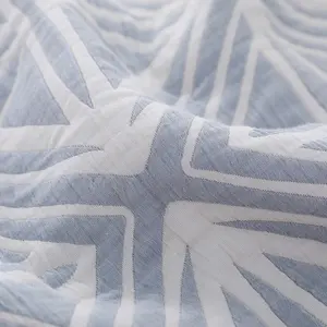 BLX Jacquard manta fábrica al por mayor 100% colcha de algodón con patrón Floral hilo teñido rayas refrigeración portátil para uso doméstico - Product Image 5