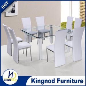 Barato Pequeño Cbm Kd 8 Plazas Mesa de Comedor Moderno Hogar Mesa De Comedor De Vidrio Conjunto - Product Image 2
