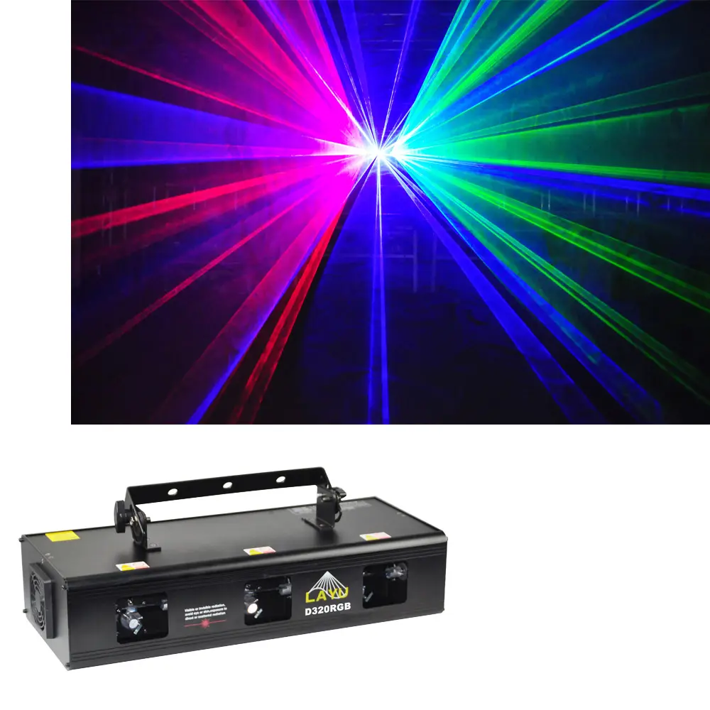 Layu Laser D320rgb 3 Head Dmx Control Stage Tonen Koele Straal Laserlicht Met Rgb