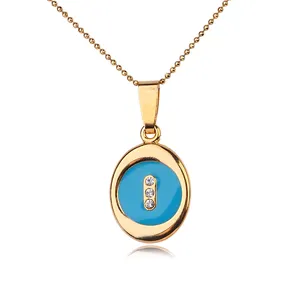 30885 Xuping Allah style top quality superstar accessories jewelry delicate round blue gold pendant