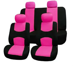Flat Cloth Car Seat Covers Pink / Black Color