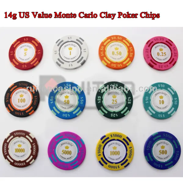 14g ons waarderen monte carlo clay chips sticker pokerchips