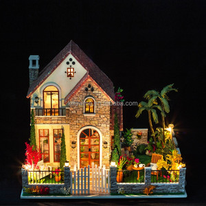 Maison miniature 3D faite à la main Know Me Love House, villa avec meubles/maison miniature en bois faite à la main avec LED - Product Image 4