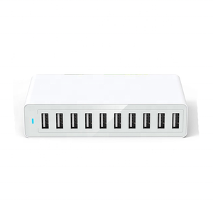 Caricatore USB da Parete 60W/12A con 10 Porte, Stazione di Ricarica USB Multi-Porta da Scrivania con Tecnologia ISmart per Telefoni e Tablet - Product Image 3