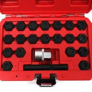 22 PC Chống Trộm Bánh Xe Khóa Chốt Nut Key Removal Set