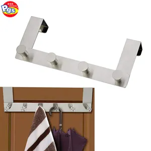 Suppliers over door adjustable 304 stainless steel towel bar with hook bathroom