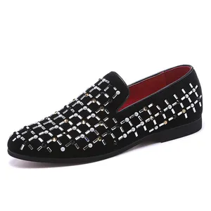 Vierkante Teen Platte Hak Beste Merk Loafers Schoenen Maat 47 48 Formele Gelegenheid Mannen Loafers Dress Schoenen