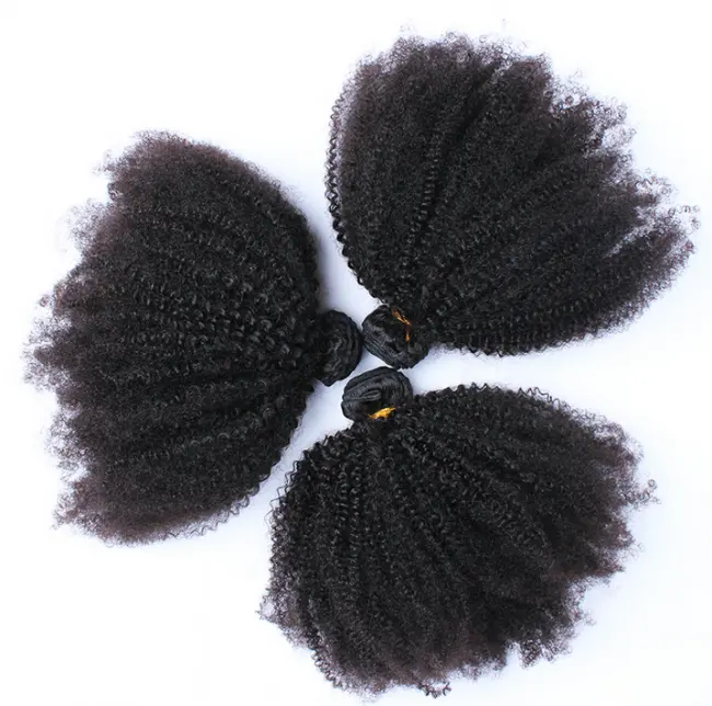 Mèches Afro péruviennes naturelles — unice Hair, cheveux vierges crépus bouclés, perruque avec Closure, non traités, vente en gros