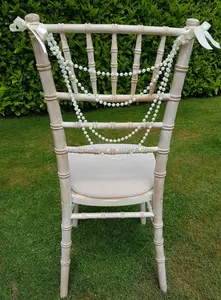 Guirlande perlée pour chaise de mariage, livraison gratuite, en ivoire, pour fauteuil de mariage, Swag,