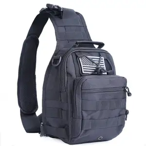Tactical Custom Logo Waterproof Travel Adult Men Shoulder Sling Bag Crossbody