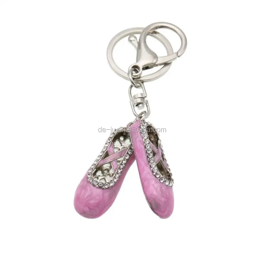 Creatieve Multifunctionele Metalen Sleutelhanger Roze Dansend Ballet 3d Schoen Sleutelhanger