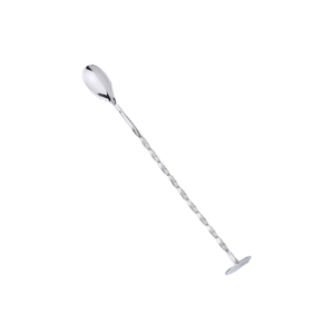 Cuillère à cocktail jetable en acier inoxydable argenté, écologique, avec long manche et motif en spirale, cuillère de <span class=keywords><strong>bar</strong></span> - Product Image 1