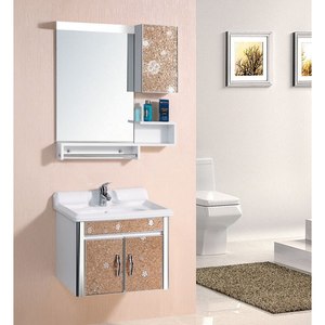 Оптовая продажа, индивидуальный настенный шкаф для запотевания, встроенный ПВХ туалетный столик с зеркалом для ванной комнаты для семейных гостиниц - Product Image 1