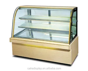 商业曲线玻璃门面包店展示冰箱展示