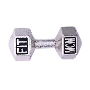 Pendentif perlé haltère haltère haltère en métal écologique <span class=keywords><strong>Crossfit</strong></span> Sport Inspire Train Beyond Pain Fit Mom Gym Life Live Fit - Product Image 1